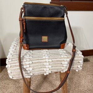 Dooney & Bourke Black and Tan Crossbody Bag
